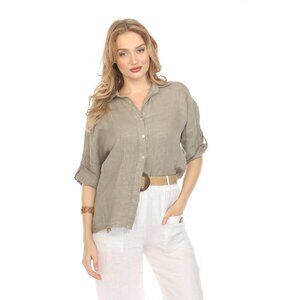 Taupe Button Up Collared Shirt